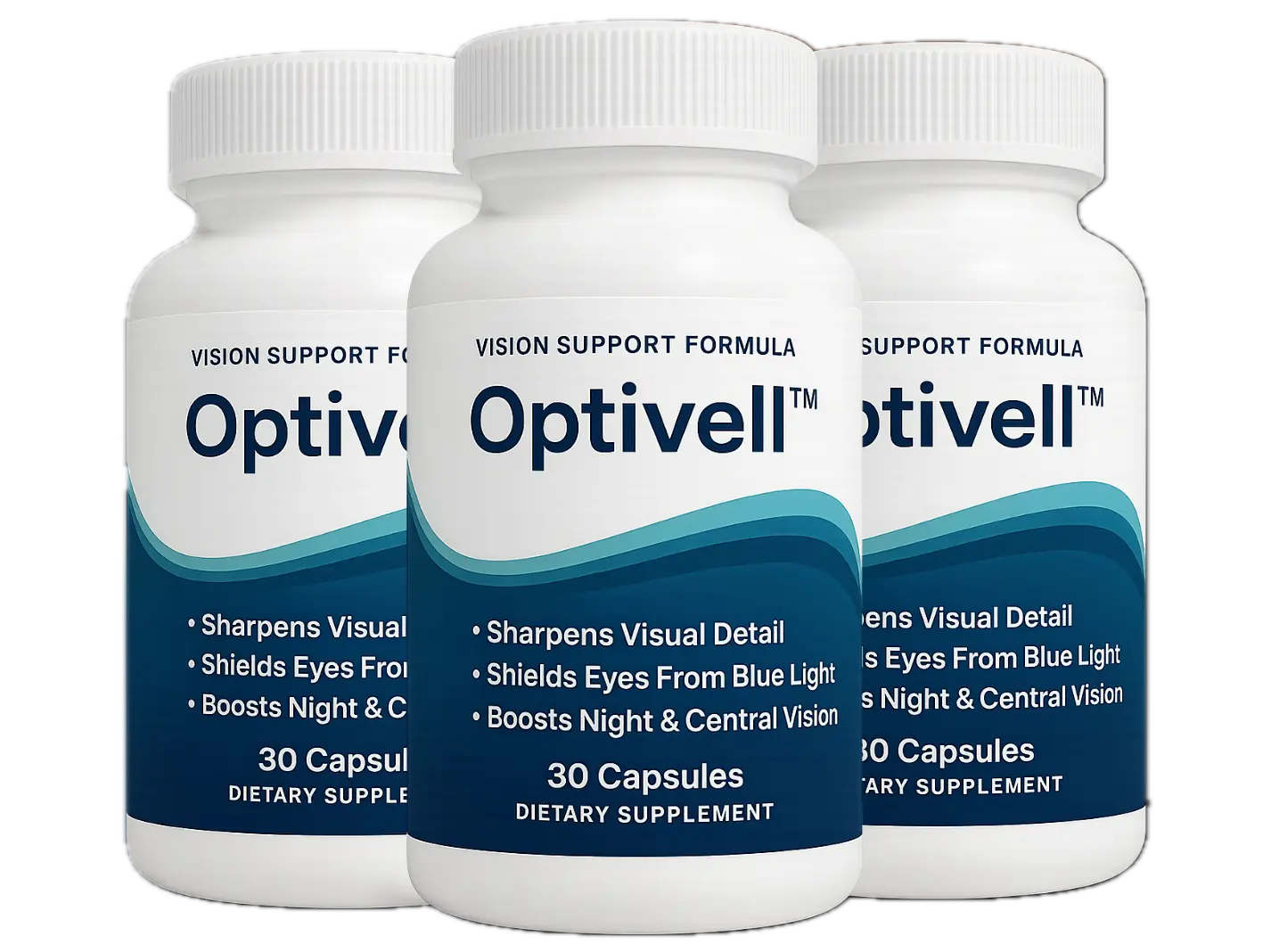 OptiVell Popular Package - 90 Days of Visual Clarity - 3 Bottles Eye Health Formula